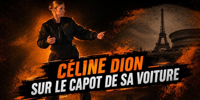 Céline Dion fait le show pieds nus sur le capot de sa voiture à Paris
